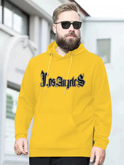 Autumn Winter Men's Hoodies, "Los Angeles" Print Oversized Hooded Sweatshirt For Males, Men's Clothing, Plus Size