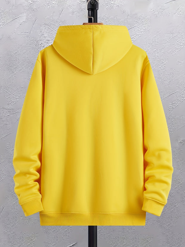 Autumn Winter Men's Hoodies, "Los Angeles" Print Oversized Hooded Sweatshirt For Males, Men's Clothing, Plus Size