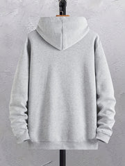 Autumn Winter Men's Hoodies, "Los Angeles" Print Oversized Hooded Sweatshirt For Males, Men's Clothing, Plus Size