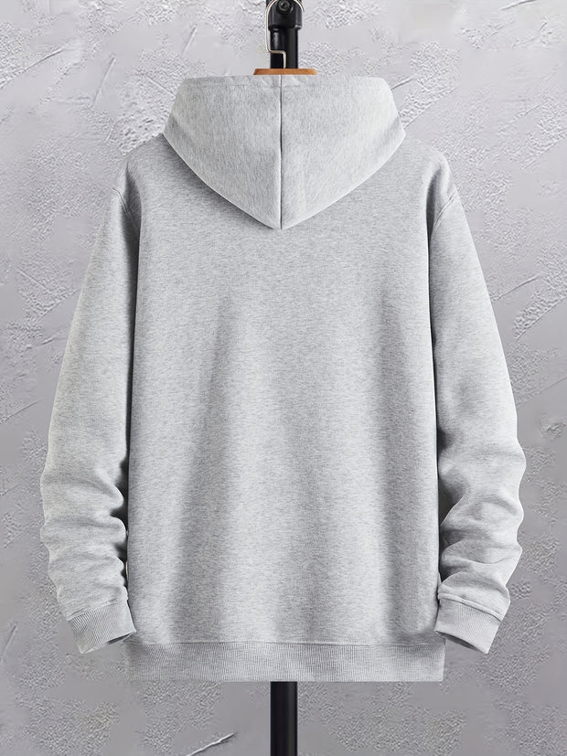 Autumn Winter Men's Hoodies, "Los Angeles" Print Oversized Hooded Sweatshirt For Males, Men's Clothing, Plus Size