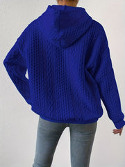 Solid Textured Drawstring Hoodies, Casual Long Sleeve Versatile Sweatshirt, Women's Clothing