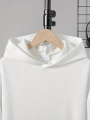 Boys Casual Solid Color Pullover Long Sleeve Hoodies, Boys Sweatshirt For Spring Fall, Kids Hoodie Tops Outdoor