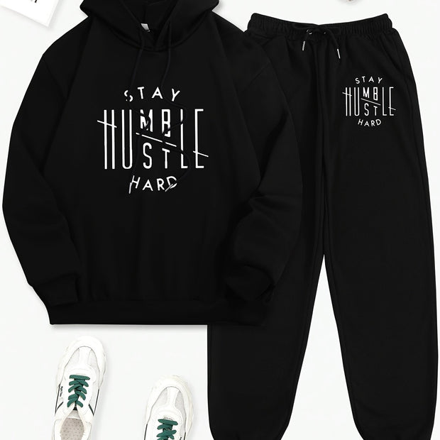 Women's Letter Print Two-piece Set - Long Sleeve Drawstring Hoodies Sweatshirt & Drawstring Jogger Sweatpants Outfits - Casual & Comfortable - For Women - Perfect for Loungewear, Sports & Everyday Wear - Great Gift for Teen G