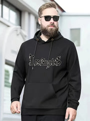 Autumn Winter Men's Hoodies, "Los Angeles" Print Oversized Hooded Sweatshirt For Males, Men's Clothing, Plus Size