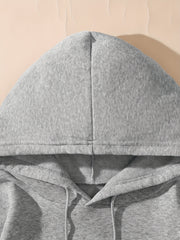 Cute Ghost & Letter Print Hoodie, Versatile Drawstring Kangaroo Pocket Hoodies Sweatshirt, Women's Clothing