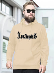 Autumn Winter Men's Hoodies, "Los Angeles" Print Oversized Hooded Sweatshirt For Males, Men's Clothing, Plus Size