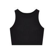 Casual Basic Sleeveless Crop Tops Femme Women Tank Top Round Neck Ribbed Tank Top With Bra