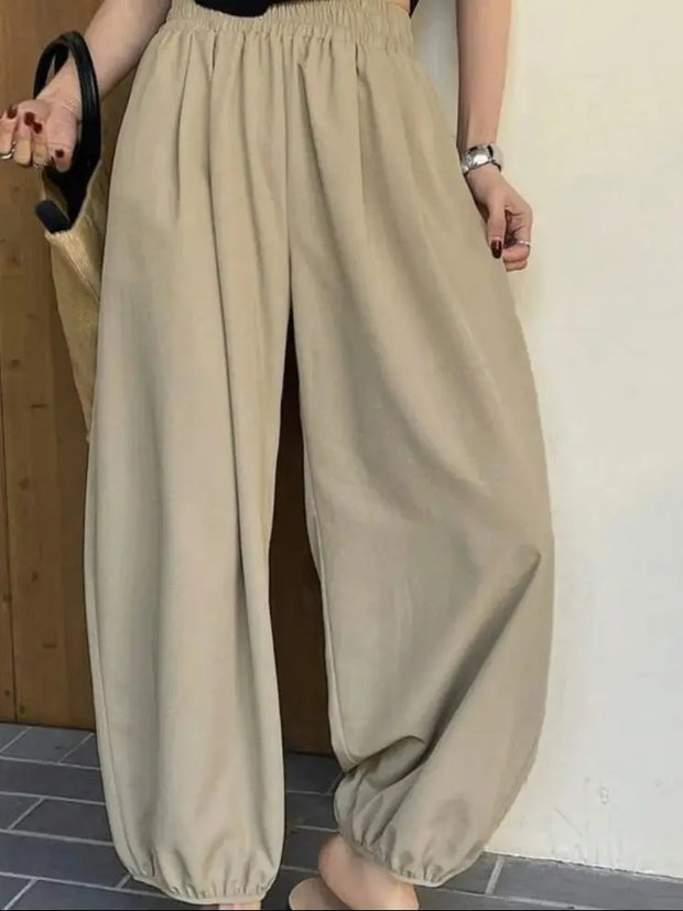 Summer New European and American Style Casual Pants Loose Legged Haren Pants Polyester Pants