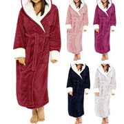 Loungewear  Trendy Plus Size Tight Waist Autumn Winter Bathrobe Soft Women Nightgown Plush   for Home