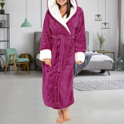 Loungewear  Trendy Plus Size Tight Waist Autumn Winter Bathrobe Soft Women Nightgown Plush   for Home