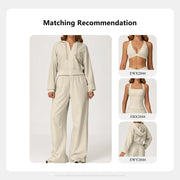 Hearuisavy Athletic Lounge Pants High-Waist Wide Leg Straight Leg Trousers Female Fall Winter Outdoor Running Joggers Sweatpants