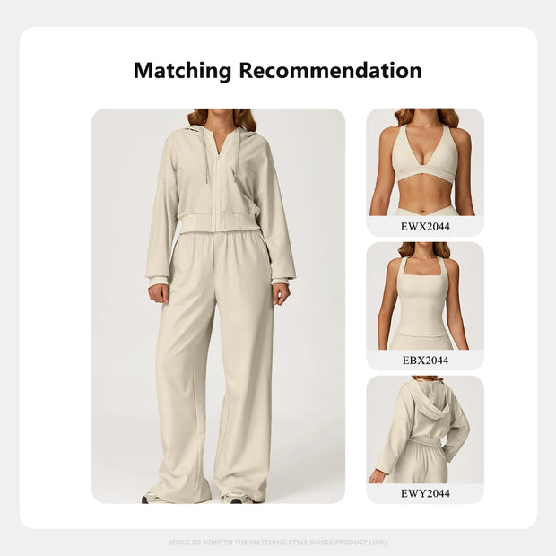 Hearuisavy Athletic Lounge Pants High-Waist Wide Leg Straight Leg Trousers Female Fall Winter Outdoor Running Joggers Sweatpants