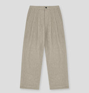 Men's Casual Linen Work Pants Loose Wide Leg Double Pleat Cotton Linen Western Trousers Trendy Long Pants Youth Vitali Sle