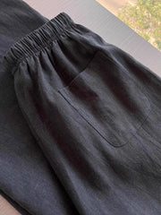 Linen Wide-leg Pants Loose Lazy High-waisted Casual Pants Women's Summer 2025 Unique Super Good-looking Pants Straight