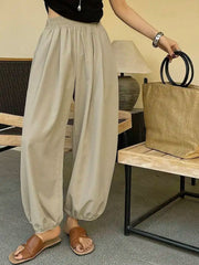 Summer New European and American Style Casual Pants Loose Legged Haren Pants Polyester Pants