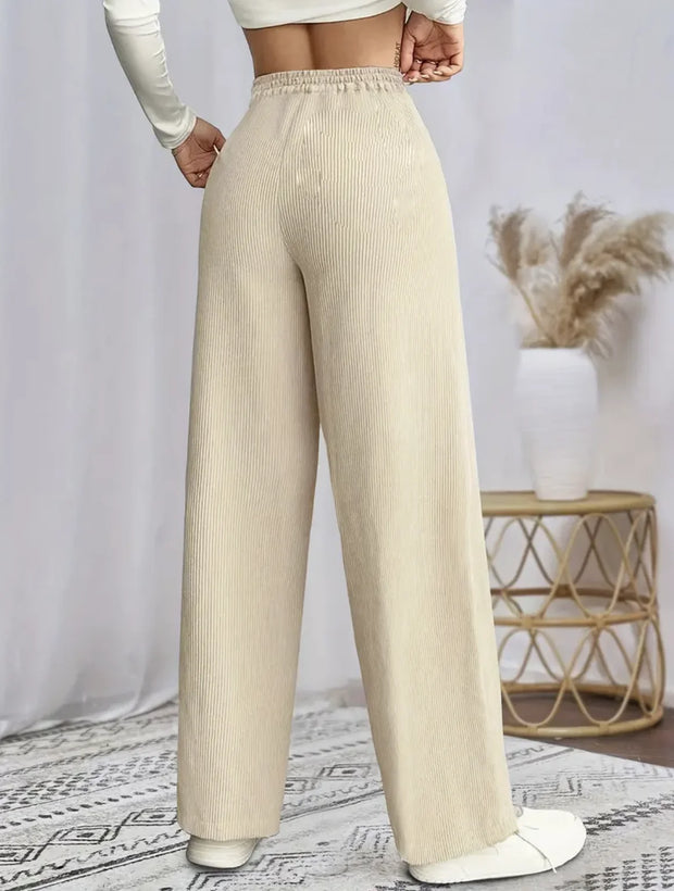 Women's clothing elegant, casual, fashionable, slimming, versatile, corduroy, autumn and winter fabric, long pants