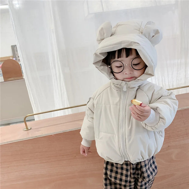 2023 Winter Clothing Children'S Coat Cotton Clothes Korean Boys And Girls Thick Windbreaker Hooded Jacket Warm Cartoon Jacket