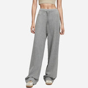 2025 Loose Pants Simple Style Pantalones Woman Clothing Solid Color Pantalon Femmes Knitted All-match Casual Commuting Homewear