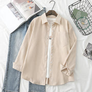 Corduroy Women Blouses Shirts Tunic Womens Tops And Blouses 2024 Womenswear Long Sleeve Clothing Button Up Down Loose White New