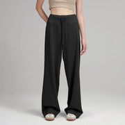 2025 Loose Pants Simple Style Pantalones Woman Clothing Solid Color Pantalon Femmes Knitted All-match Casual Commuting Homewear