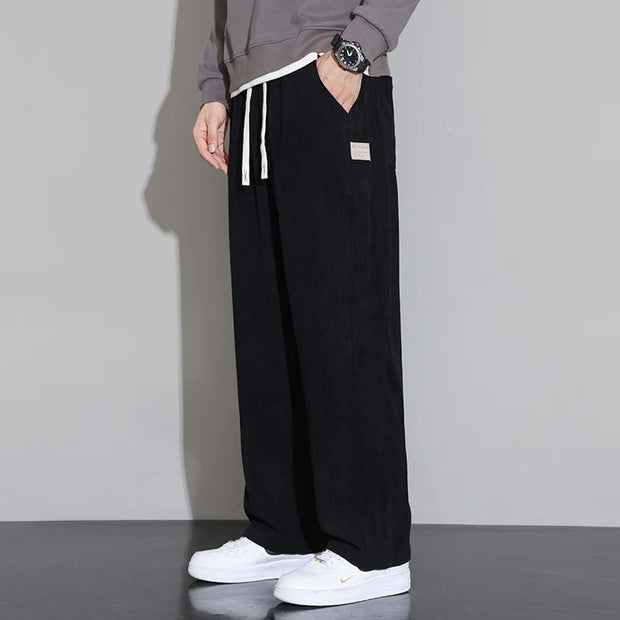 Corduroy Pants for Men 2025 Casual Wide Leg Trousers Soft Loose Fit Straight Pants Men Autumn Lounge Corduroy Trousers