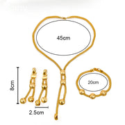 Exquisite Jewelry Set Beads Chain Necklace Earrings Bracelet Italian Dubai Gold Plated Jewellery for Banquet Party Wedding Gifts