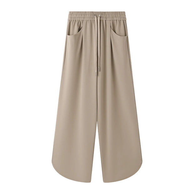 KL7523369 Women's Wide Leg Lounge Pants Cotton Blend Drawstring Waist Casual Fall Clothing