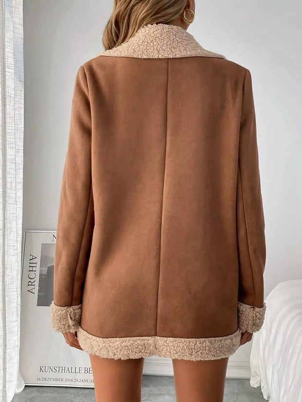 Women's Clothing Single-Breasted Jackets Women's Vintage Lapel Full Sleeve Pocket Jacket Autumn Winter New Lady Casual Outwear