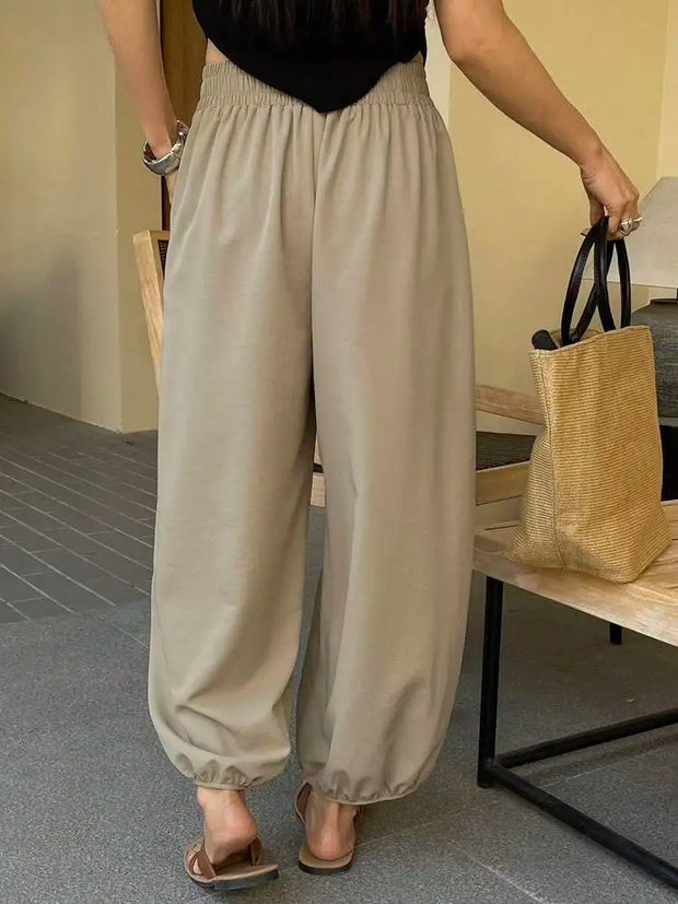 Summer New European and American Style Casual Pants Loose Legged Haren Pants Polyester Pants