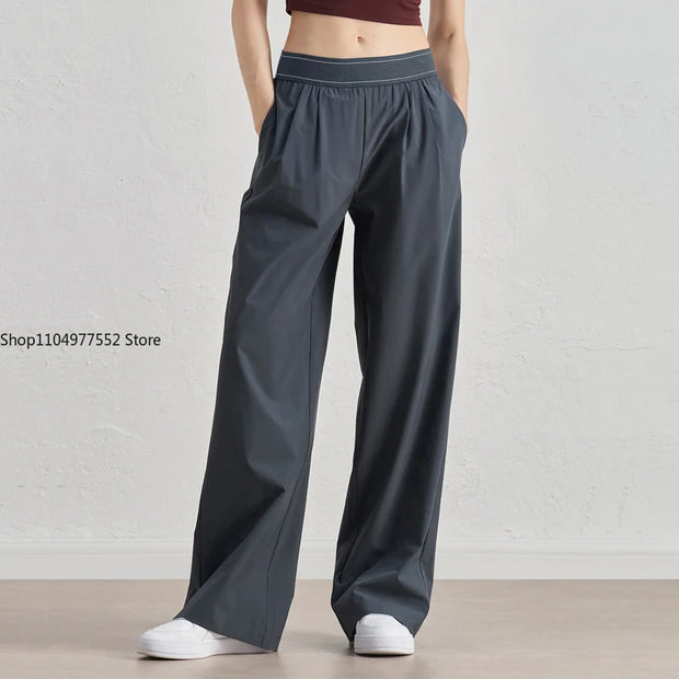 Lightweight Wide Leg Trousers Yoga Pants for Women  Waisted Loose Casual Lounge Travel Work Sweatpants Women