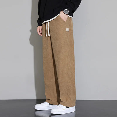 Corduroy Pants for Men 2025 Casual Wide Leg Trousers Soft Loose Fit Straight Pants Men Autumn Lounge Corduroy Trousers