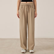 KL7523369 Women's Wide Leg Lounge Pants Cotton Blend Drawstring Waist Casual Fall Clothing