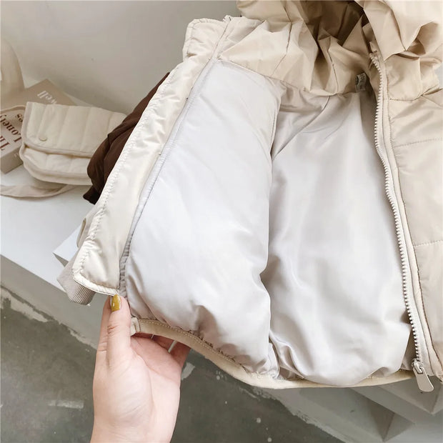 2023 Winter Clothing Children'S Coat Cotton Clothes Korean Boys And Girls Thick Windbreaker Hooded Jacket Warm Cartoon Jacket