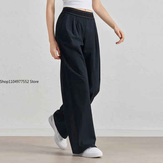 Lightweight Wide Leg Trousers Yoga Pants for Women  Waisted Loose Casual Lounge Travel Work Sweatpants Women