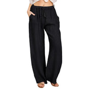 Pajama Pants Women Fashion Premium Lazy Style Casual Pants Loose Trend Straight Wide Leg Long Pants Solid Color Lounge Pants