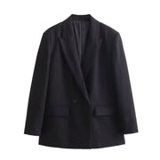 European and American style women's clothing new commuting style fashionable temperament silhouette double breasted suit jacket