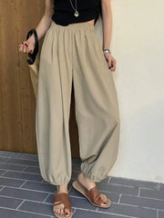 Summer New European and American Style Casual Pants Loose Legged Haren Pants Polyester Pants