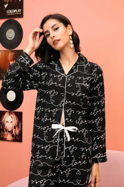 Lounge Print Women Pajama Sets Sleep Underwear Single Breasted Blouses Spliced Straight Ankle Length Pants Casual Loose