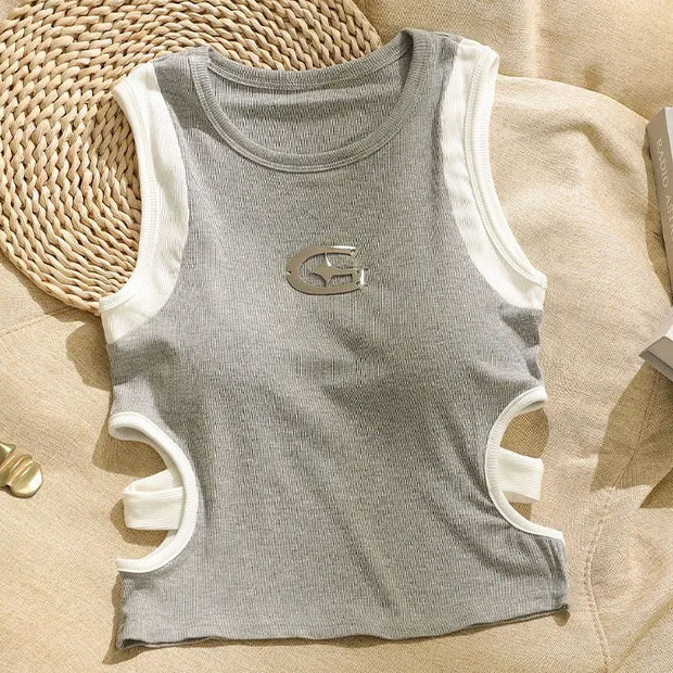 Chic and Sexy Women's Tank Tops Short-Lengthed Crop Tops Summer Slim Camisole Korean Fashion Crop Top