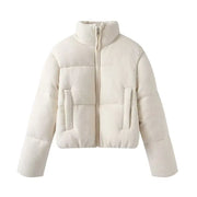 women's clothing 2025 new simple basic versatile stand-up collar loose bread coat casual cotton coat