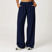 Hearuisavy Athletic Lounge Pants High-Waist Wide Leg Straight Leg Trousers Female Fall Winter Outdoor Running Joggers Sweatpants