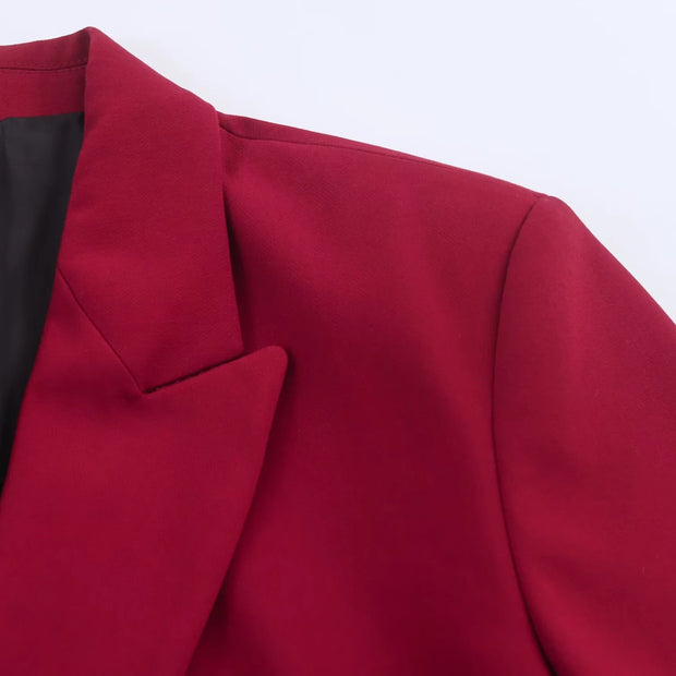 European and American style women's clothing new commuting style fashionable temperament silhouette double breasted suit jacket