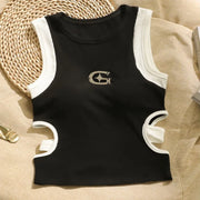 Chic and Sexy Women's Tank Tops Short-Lengthed Crop Tops Summer Slim Camisole Korean Fashion Crop Top