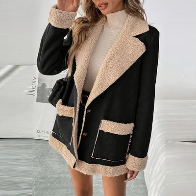 Women's Clothing Single-Breasted Jackets Women's Vintage Lapel Full Sleeve Pocket Jacket Autumn Winter New Lady Casual Outwear