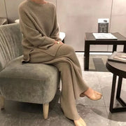Women's Warm Gift Loungewear Sets Home Party Street Daily Basic Simple Soft Sweater Pant Fall Winter Round Neck Long Sleeve