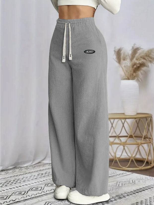 Women's clothing elegant, casual, fashionable, slimming, versatile, corduroy, autumn and winter fabric, long pants