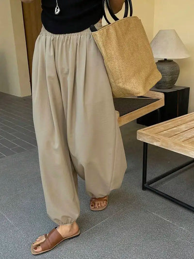 Summer New European and American Style Casual Pants Loose Legged Haren Pants Polyester Pants