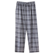100% Cotton Plaid Pajama Pants for Men Unisex Sleep Bottoms with Elastic Waist Drawstring Lounge Pants Casual Loose Home Wear