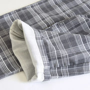 100% Cotton Plaid Pajama Pants for Men Unisex Sleep Bottoms with Elastic Waist Drawstring Lounge Pants Casual Loose Home Wear