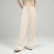 2025 Loose Pants Simple Style Pantalones Woman Clothing Solid Color Pantalon Femmes Knitted All-match Casual Commuting Homewear